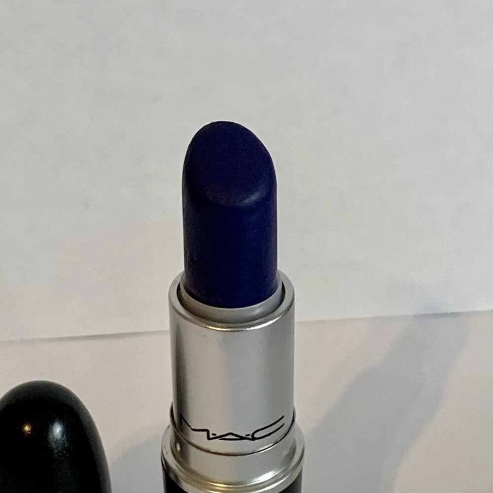 MAC 'Matte Royal' Matte Cobalt Blue Lipstick Limited Edition ** USED** Rare - Picture 6 of 6
